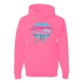 thumbnail image 1 of Wild Bobby, Dripping Lipstick Lips Cute Pink Blue Lips Gift Beauty Makeup Lover, Streetwear, Unisex Graphic Hoodie Sweatshirt, Neon Pink, X-Large, 1 of 3