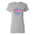 thumbnail image 1 of Wild Bobby, Dripping Lipstick Lips Cute Pink Blue Lips Gift Beauty Makeup Lover, Streetwear, Womens Graphic Tees, Heather Grey, Medium, 1 of 3