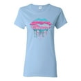 thumbnail image 1 of Wild Bobby, Dripping Lipstick Lips Cute Pink Blue Lips Gift Beauty Makeup Lover, Streetwear, Womens Graphic Tees, Light Blue, Small, 1 of 3