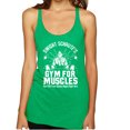thumbnail image 1 of Wild Bobby, Dwight Schrute's Gym for Muscles Pop Culture Tri-Blend Racerback Tank Top, Envy, Small, 1 of 3