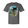 thumbnail image 1 of Wild Bobby, Eagle Bear Deer and Wolf, Animal Lover, Garment-Dyed Washed Look Short Sleeve T-Shirt, Charcoal, Medium, 1 of 3