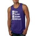 thumbnail image 1 of Wild Bobby, Eat Sleep Anime Repeat, Anime, Men Graphic Tank Top, Purple, 3X-Large, 1 of 4