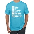 thumbnail image 1 of Wild Bobby, Eat Sleep Anime Repeat, Anime, Men Graphic Tee, Light Turquoise, 4X-Large, 1 of 4