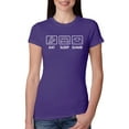 thumbnail image 1 of Wild Bobby, Eat Sleep Game Video Gamer Gift Fan Pop Culture Womens Slim Fit Junior Tee, Purple Rush, Small, 1 of 3