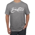thumbnail image 1 of Wild Bobby, Enjoy Jesus Christ and Thou Shalt Never Thirst Coke Parody Inspirational/Christian Men's Graphic T-Shirt, Heather Grey, Small, 1 of 5