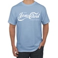 thumbnail image 1 of Wild Bobby, Enjoy Jesus Christ and Thou Shalt Never Thirst Coke Parody Inspirational/Christian Men's Graphic T-Shirt, Light Blue, Small, 1 of 5