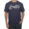 thumbnail image 1 of Wild Bobby, Enjoy Jesus Christ and Thou Shalt Never Thirst Coke Parody | Mens Inspirational/Christian Graphic T-Shirt, Vintage Heather Navy, Large, 1 of 3