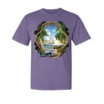 thumbnail image 1 of Wild Bobby, Enjoy Life Vintage Beach Surf Sailboat, Garment-Dyed Washed Look Short Sleeve Tees, Purple, Large, 1 of 3
