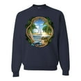thumbnail image 1 of Wild Bobby, Enjoy Life Vintage Beach Surf Sailboat, Pop Culture, Unisex Crewneck Graphic Sweatshirt, Navy, 3X-Large, 1 of 4