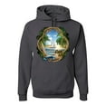 thumbnail image 1 of Wild Bobby, Enjoy Life Vintage Beach Surf Sailboat, Pop Culture, Unisex Graphic Hoodie Sweatshirt, Charcoal, Large, 1 of 4