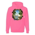 thumbnail image 1 of Wild Bobby, Enjoy Life Vintage Beach Surf Sailboat, Pop Culture, Unisex Graphic Hoodie Sweatshirt, Neon Pink, Large, 1 of 4