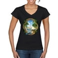 thumbnail image 1 of Wild Bobby, Enjoy Life Vintage Beach Surf Sailboat, Pop Culture, Women Standard V-Neck Tee, Black, Large, 1 of 4
