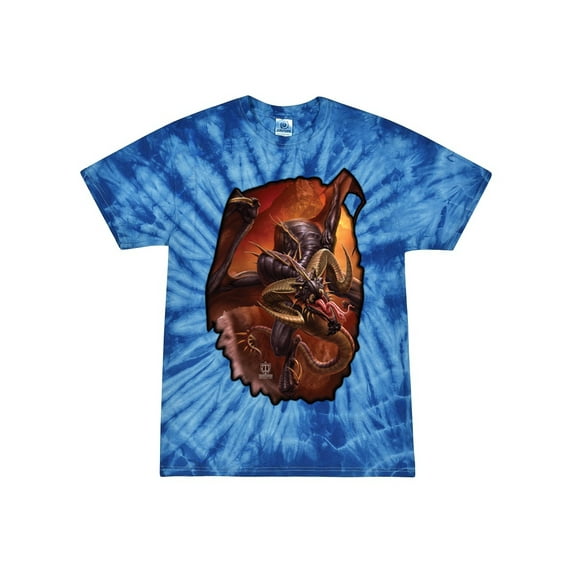 Wild Bobby, Enraged Angry Flying Dragon, Pop Culture, Tie-Dye Tees, Spiral Royal, Large