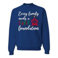 thumbnail image 1 of Wild Bobby Every Family Needs a Stable Foundation Christmas Unisex Crewneck Sweatshirt, Royal, Small, 1 of 6