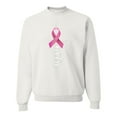 thumbnail image 1 of Wild Bobby Faith Breast Cancer Ribbon Breast Cancer Awareness Unisex Crewneck Sweatshirt, White, Small, 1 of 1