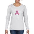 thumbnail image 1 of Wild Bobby Faith Breast Cancer Ribbon Breast Cancer Awareness Women Graphic Long Sleeve Tee, White, X-Large, 1 of 1
