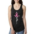 thumbnail image 1 of Wild Bobby Faith Breast Cancer Ribbon Breast Cancer Awareness Women Racerback Tank Top, Black, Medium, 1 of 1