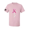 thumbnail image 1 of Wild Bobby Faith Breast Cancer Ribbon US Flag Breast Cancer Awareness Men Tee, Light Pink, 4X-Large, 1 of 1