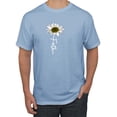 thumbnail image 1 of Wild Bobby, Faith Flower Script Inspirational/Christian Men Graphic Tee, Light Blue, X-Large, 1 of 6