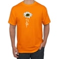 thumbnail image 1 of Wild Bobby Faith Flower Script Inspirational/Christian Men Graphic Tee, Orange, 4X-Large, 1 of 6