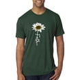 thumbnail image 1 of Wild Bobby, Faith Flower Script Inspirational/Christian Men Premium Tri Blend Tee, Forest Green, Large, 1 of 6