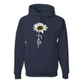 thumbnail image 1 of Wild Bobby, Faith Flower Script Inspirational/Christian Unisex Graphic Hoodie Sweatshirt, Navy, 3X-Large, 1 of 6