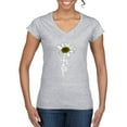thumbnail image 1 of Wild Bobby Faith Flower Script Inspirational/Christian Women Standard V-Neck Tee, Heather Grey, XX-Large, 1 of 6