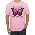 thumbnail image 1 of Wild Bobby Faith Hope Love Butterfly Ribbons Breast Cancer Awareness Men Tee, Light Pink, 4X-Large, 1 of 6