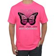 thumbnail image 1 of Wild Bobby Faith Hope Love Butterfly Ribbons Breast Cancer Awareness Men Tee, Neon Pink, Large, 1 of 6