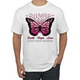 thumbnail image 1 of Wild Bobby Faith Hope Love Butterfly Ribbons Breast Cancer Awareness Men Tee, White, Medium, 1 of 6