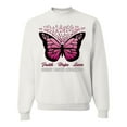 thumbnail image 1 of Wild Bobby Faith Hope Love Butterfly Ribbons Breast Cancer Awareness Unisex Crewneck Sweatshirt, White, X-Large, 1 of 6