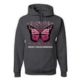 thumbnail image 1 of Wild Bobby Faith Hope Love Butterfly Ribbons Breast Cancer Awareness Unisex Hoodie Sweatshirt, Charcoal, Small, 1 of 6