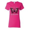 thumbnail image 1 of Wild Bobby Faith Hope Love Butterfly Ribbons Breast Cancer Awareness Women Graphic Tee, Fuschia, 3X-Large, 1 of 6