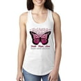 thumbnail image 1 of Wild Bobby Faith Hope Love Butterfly Ribbons Breast Cancer Awareness Women Racerback Tank Top, White, Small, 1 of 6