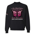 thumbnail image 1 of Wild Bobby Faith Hope Love Butterfly Ribbons US Flag Breast Cancer Awareness Unisex Crewneck Sweatshirt, Black, Small, 1 of 5