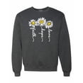 thumbnail image 1 of Wild Bobby, Faith Hope Love Daisy Flower Christian God Religious, Inspirational/Christian, Unisex Crewneck Graphic Sweatshirt, Heather Black, 3XL, 1 of 3