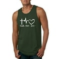 thumbnail image 1 of Wild Bobby, Faith.Hope.Love Heart Beat, Inspirational/Christian, Men Graphic Tank Top, Forest Green, 3X-Large, 1 of 4