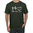 thumbnail image 1 of Wild Bobby, Faith.Hope.Love Heart Beat, Inspirational/Christian, Men Graphic Tee, Forest Green, 3X-Large, 1 of 4