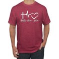 thumbnail image 1 of Wild Bobby, Faith.Hope.Love Heart Beat, Inspirational/Christian, Men Graphic Tee, Vintage Heather Red, Small, 1 of 4