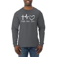 thumbnail image 1 of Wild Bobby, Faith.Hope.Love Heart Beat, Inspirational/Christian, Men Long Sleeve Shirt, Charcoal, X-Large, 1 of 4