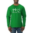thumbnail image 1 of Wild Bobby, Faith.Hope.Love Heart Beat, Inspirational/Christian, Men Long Sleeve Shirt, Kelly, 3X-Large, 1 of 4