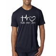 thumbnail image 1 of Wild Bobby, Faith.Hope.Love Heart Beat, Inspirational/Christian, Men Premium Tri Blend Tee, Vintage Navy, Small, 1 of 4
