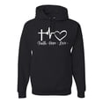 thumbnail image 1 of Wild Bobby, Faith.Hope.Love Heart Beat, Inspirational/Christian, Unisex Graphic Hoodie Sweatshirt, Black, Small, 1 of 4
