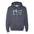 thumbnail image 1 of Wild Bobby, Faith.Hope.Love Heart Beat, Inspirational/Christian, Unisex Graphic Hoodie Sweatshirt, Vintage Heather Navy, Small, 1 of 4