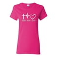thumbnail image 1 of Wild Bobby, Faith.Hope.Love Heart Beat, Inspirational/Christian, Women Graphic Tee, Fuschia, X-Large, 1 of 4