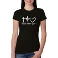 thumbnail image 1 of Wild Bobby, Faith.Hope.Love Heart Beat, Inspirational/Christian, Women Slim Fit Junior Tee, Black, Large, 1 of 4