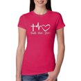 thumbnail image 1 of Wild Bobby, Faith.Hope.Love Heart Beat, Inspirational/Christian, Women Slim Fit Junior Tee, Raspberry, XX-Large, 1 of 4