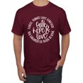 thumbnail image 1 of Wild Bobby, Faith Hope & Love Three Things That Last Forever Inspirational/Christian Men Graphic Tee, Maroon, 4X-Large, 1 of 6