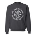 thumbnail image 1 of Wild Bobby, Faith Hope & Love Three Things That Last Forever Inspirational/Christian Unisex Crewneck Graphic Sweatshirt, Charcoal, 3X-Large, 1 of 6