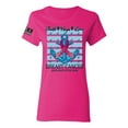 thumbnail image 1 of Wild Bobby Faith Hope Love US Flag Breast Cancer Awareness Anchor US Flag Breast Cancer Awareness Women Graphic Tee, Fuschia, Small, 1 of 5